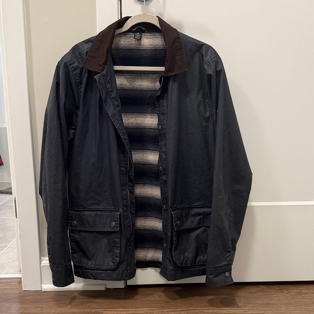 Tailor Vintage Heritage Canvas Waxed Jacket with Brown Collar